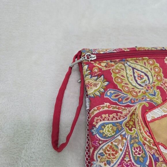 Unbranded Wear Me/Wash Me Lingerie Swim Bag Red Trim Snap Zipper Close Floral - Picture 4 of 15